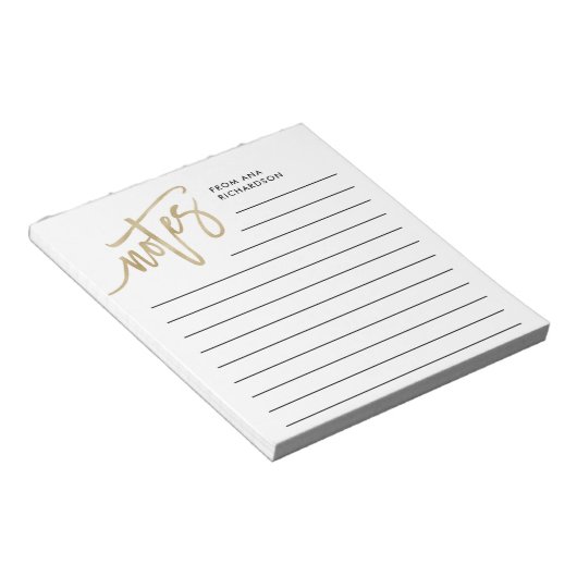 Bloc-note Script manuscrit Faux Gold (Incliné)