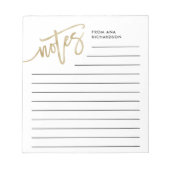 Bloc-note Script manuscrit Faux Gold (Devant)