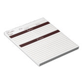 Bloc-note Script moderne Chocolat Brown Mix Recettes (Incliné)