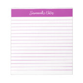 Bloc-note Script moderne classique rose foncé Personnalisé (Devant)