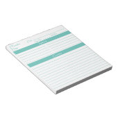 Bloc-note Script moderne Elegant Aqua Recettes personnalisée (Incliné)