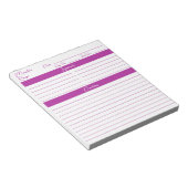Bloc-note Script moderne élégante Recettes rose foncé (Incliné)