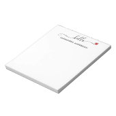Bloc-note Script moderne minimal Hello Coeur (Tourné)