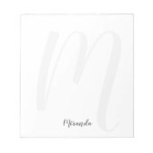 Bloc-note Script moderne Monogramme personnalisé et nom (Devant)