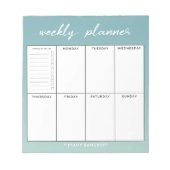 Bloc-note Script moderne Planificateur hebdomadaire | Ajoute (Devant)