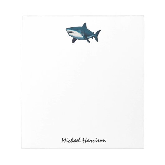 Bloc-note Script moderne tendance requin vintage personnalis (Devant)
