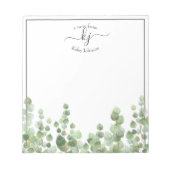 Bloc-note Script Monogramme vert | Depuis Le Bureau De Notep (Devant)