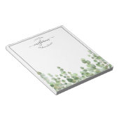 Bloc-note Script Monogramme vert | Depuis Le Bureau De Notep (Incliné)