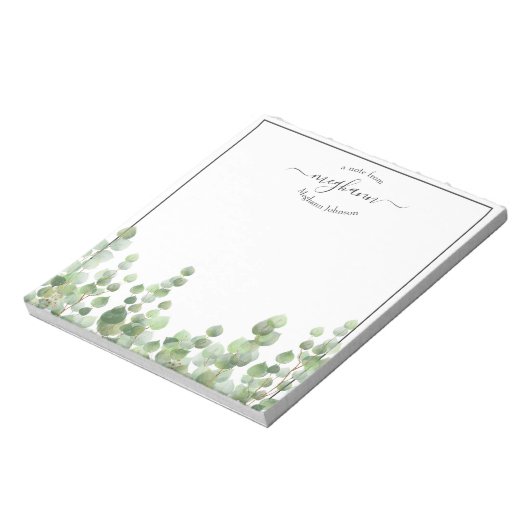 Bloc-note Script Monogramme vert | Depuis Le Bureau De Notep (Tourné)