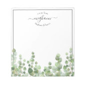 Bloc-note Script Monogramme vert | Depuis Le Bureau De Notep (Devant)