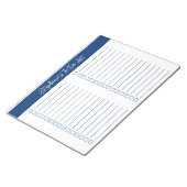 Bloc-note Script Navy Blue 8.5x11 Two Column Checklist (Incliné)