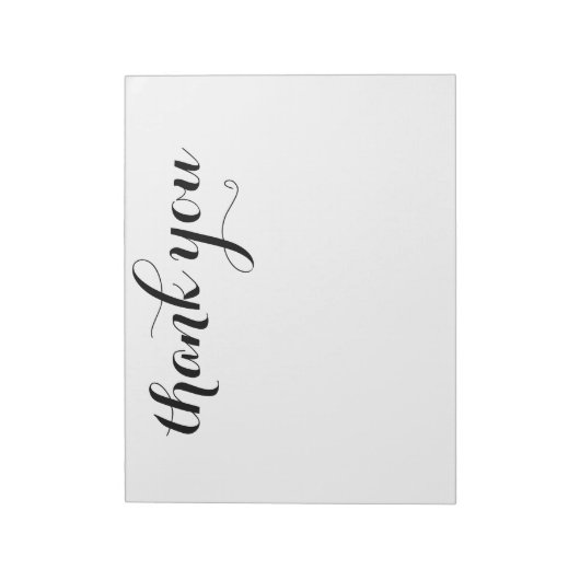 Bloc-note Script noir Merci Impression 11 x 8,5 (Tourné)