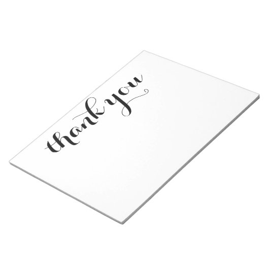 Bloc-note Script noir Merci Impression 11 x 8,5 (Incliné)