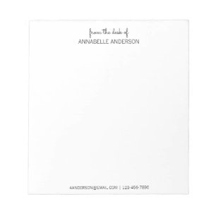 Bloc-note Script noir moderne personnalisé à partir du bur