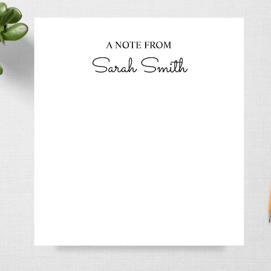 Bloc-note Script Nom personnalisé Notepad cadeau pour les éc