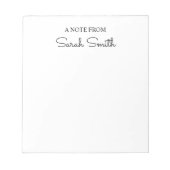 Bloc-note Script Nom personnalisé Notepad cadeau pour les éc (Devant)
