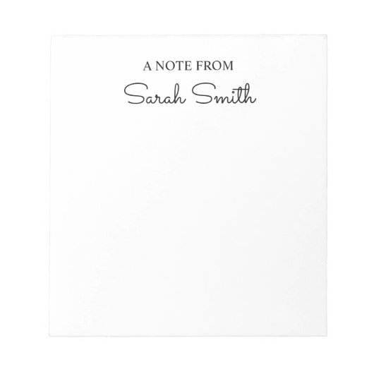 Bloc-note Script Nom personnalisé Notepad cadeau pour les éc (Devant)