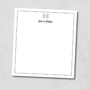 Bloc-note Script personnalisé avec bordure à ruban bleu pous