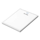 Bloc-note Script personnalisé avec bordure à ruban bleu pous (Tourné)