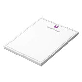 Bloc-note Script personnalisé avec bordure à ruban violet pr (Tourné)