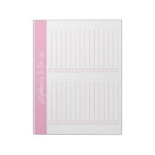 Bloc-note Script Pink 8.5x11 Two Column Checklist (Tourné)