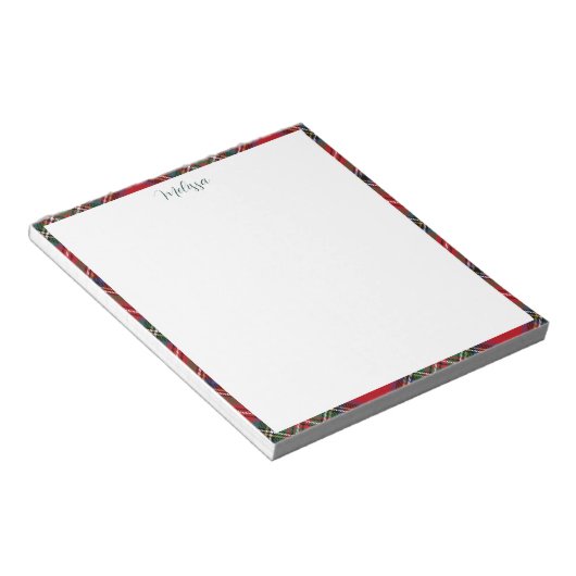 Bloc-note Script Plaid Personnalisé Classique Stewart Tartan (Incliné)