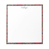 Bloc-note Script Plaid Personnalisé Classique Stewart Tartan (Devant)