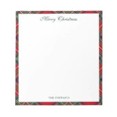 Bloc-note Script Rustique Plaid Christmas Stewart Tartan (Devant)