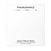 Bloc-note Script Simple Moderne Des Parents De (Devant)