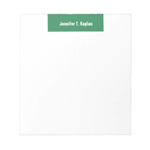 Bloc-note Sea Green White Bold Plain Professional Modern