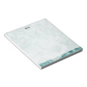 Bloc-note Seafoam Argent Rayé Élégant Nom de Script Personna (Incliné)
