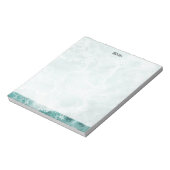 Bloc-note Seafoam Argent Rayé Élégant Nom de Script Personna (Tourné)