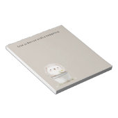 Bloc-note Seau de fleurs de marguerite hérisson crème de cac (Incliné)