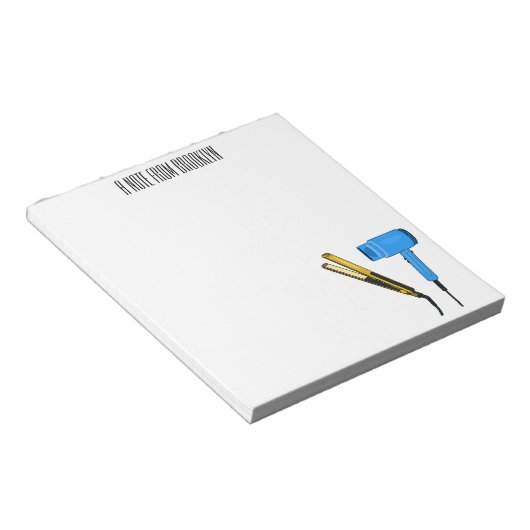 Bloc-note Sèche-cheveux & lisseuse-cheveux illustration (Incliné)