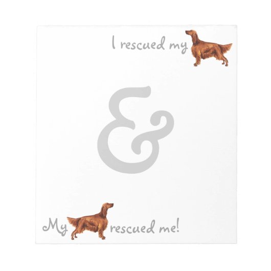 Bloc-note Secourir Irish Setter (Devant)