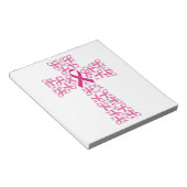 Bloc-note Sensibilisation au cancer du sein Croix du ruban r (Incliné)