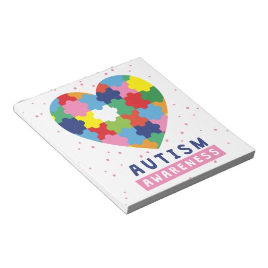 Bloc-note sensibilisation sur l'autisme rose (Incliné)
