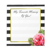 Bloc-note Sentiments Anniversaire Keepsaké Memento Rose rose (Devant)