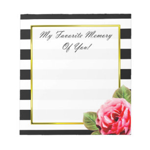 Bloc-note Sentiments Anniversaire Keepsaké Memento Rose rose