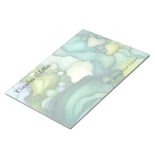 Bloc-note Sérénité dans les formes Abstraites vertes (Incliné)