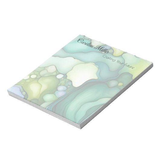 Bloc-note Sérénité dans les formes Abstraites vertes (Tourné)