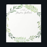 Bloc-note Serre-papier à feuille verte personnalisée<br><div class="desc">Plus de jolis Notepads dans le Little Bayleigh Store!</div>
