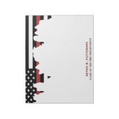 Bloc-note Service d'incendie de la ligne rouge mince (Tourné)