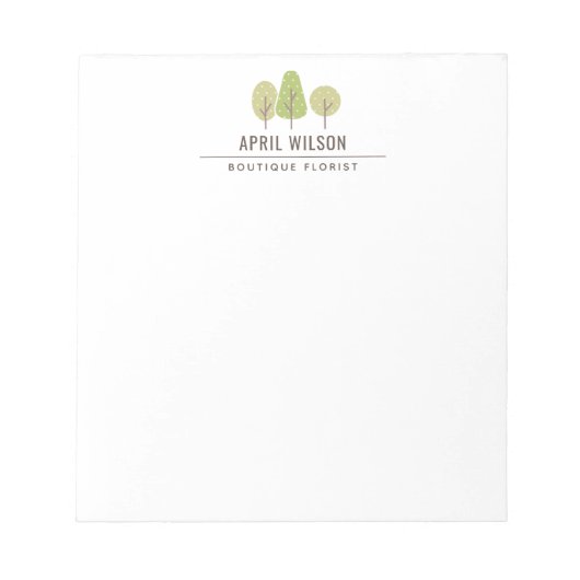 BLOC-NOTE SERVICE PAYSAGE PASTEL GREEN TREE TRIO PAYSAGE (Devant)
