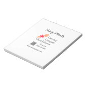 Bloc-note services de restauration ajoutez nom code QR site  (Tourné)