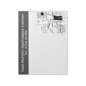 Bloc-note Services d'entretien des propriétés à personnalise (Tourné)