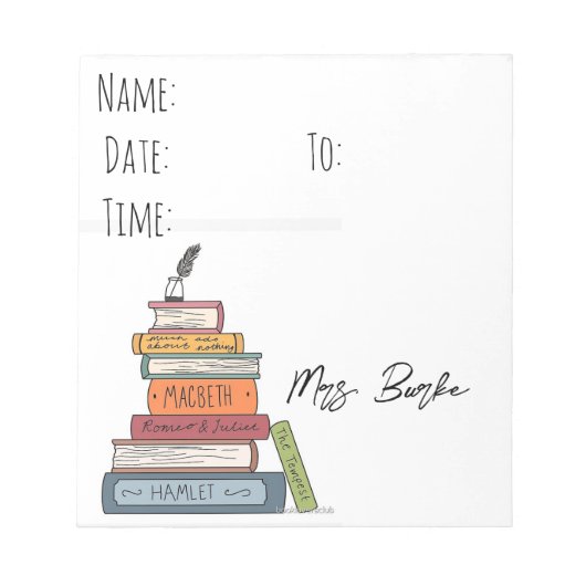 Bloc-note Shakespeare Thématique littérature hall passer (Devant)