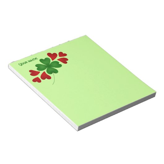 Bloc-note Shamrock aux coeurs (Incliné)