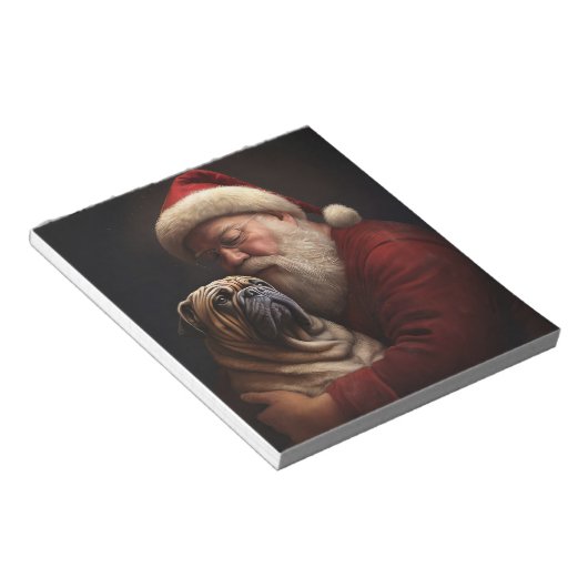 Bloc-note Shar Pei avec Noël Festif du Père Noël (Incliné)