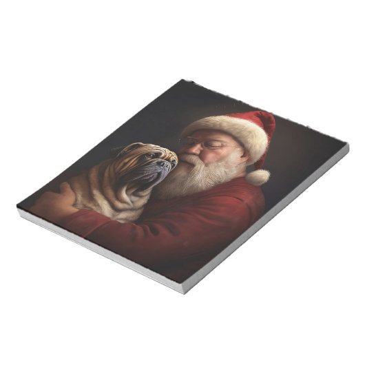 Bloc-note Shar Pei avec Noël Festif du Père Noël (Tourné)